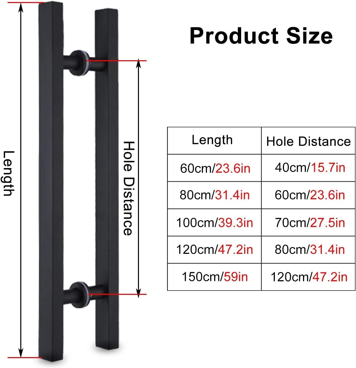 Modern Push Pull Bar Handle,Industrial Door Handles and Pulls,Outdoor Office Home,Heavy Duty Sliding Interior Handle Hardware,Smooth Exterior Door Handle