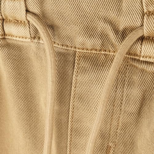 KIDSCOOL SPACE Girls Wide-Leg Colored Denim Jeans, 5-14T Loose Elastic Waist with String Ripped Flared Pants3