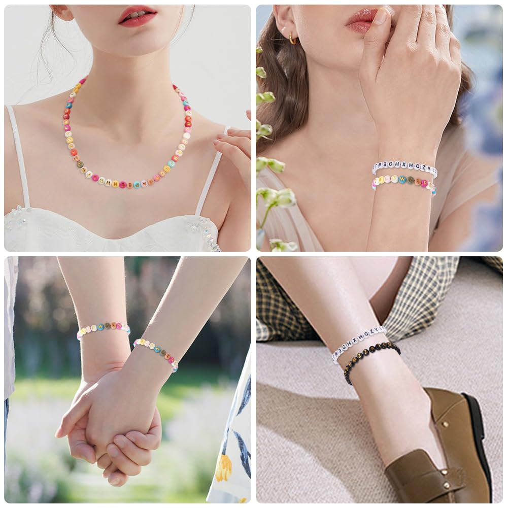 200 Perles Lettres Acrylique Doré Transparent - 4x7 Mm, Pour Bracelets DIY, Colliers, Porte-clés - 6