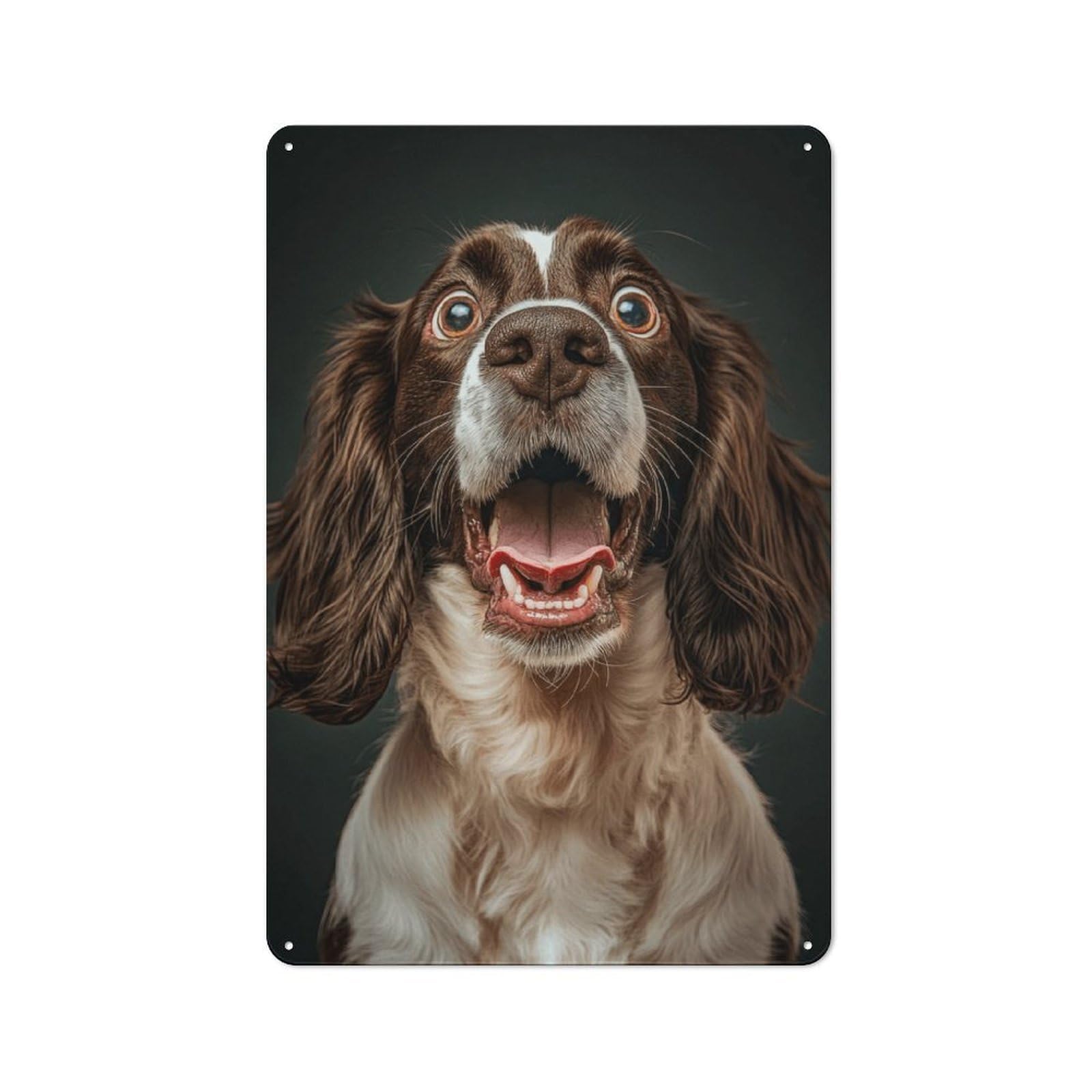 Junmoney Style-4 For Garden Room Or Summerhouse, Happy Springer Spaniel Dog Retro Tin Sign 30X20cm, For Garage, Workshop And Man Cave Decoration