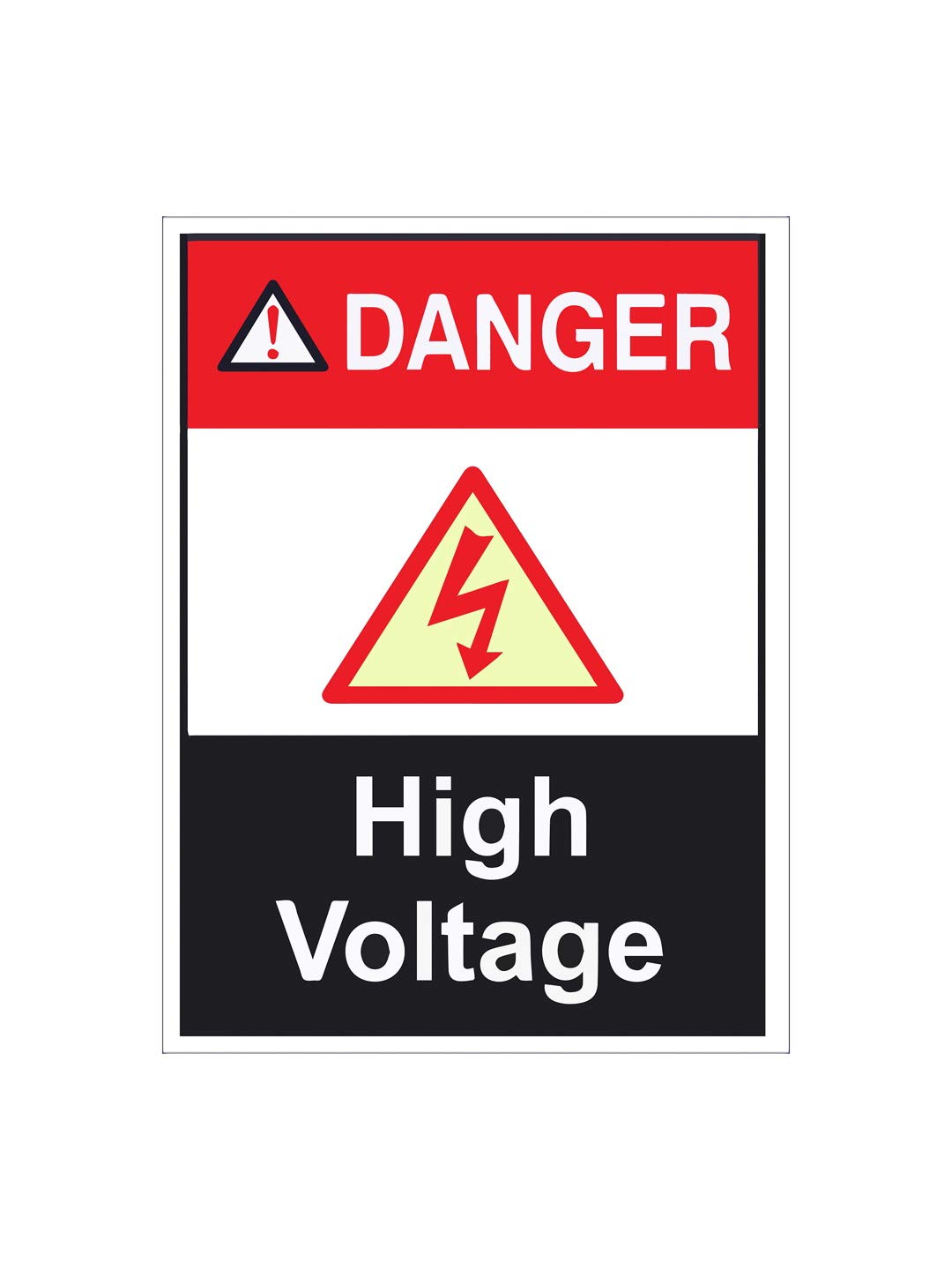 999Store office supplies sunboard danger high voltage sticker signage sign board black (20X15 Cm)