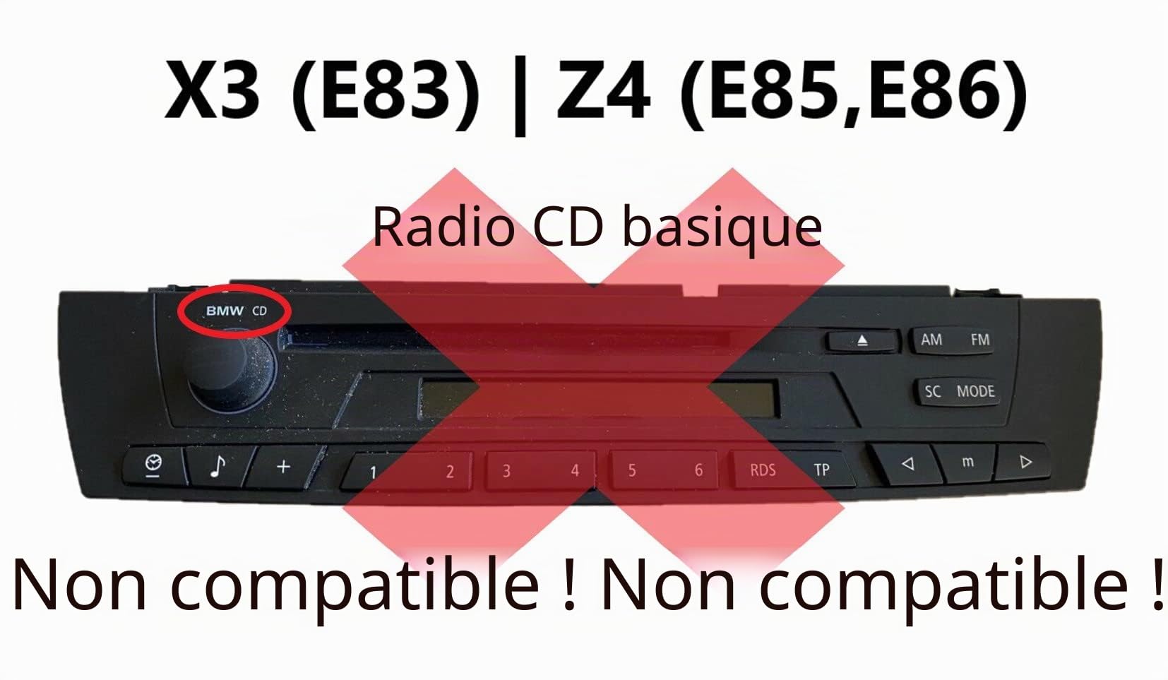 BlueMusic Interface Audio Mains Libres Bluetooth Compatible avec BMW E46 E39 E38 X5 E53 X3 E83 Z4 E85 E86 - Mini R50 R52 R53 avec connecteur de Changement CD 3+6