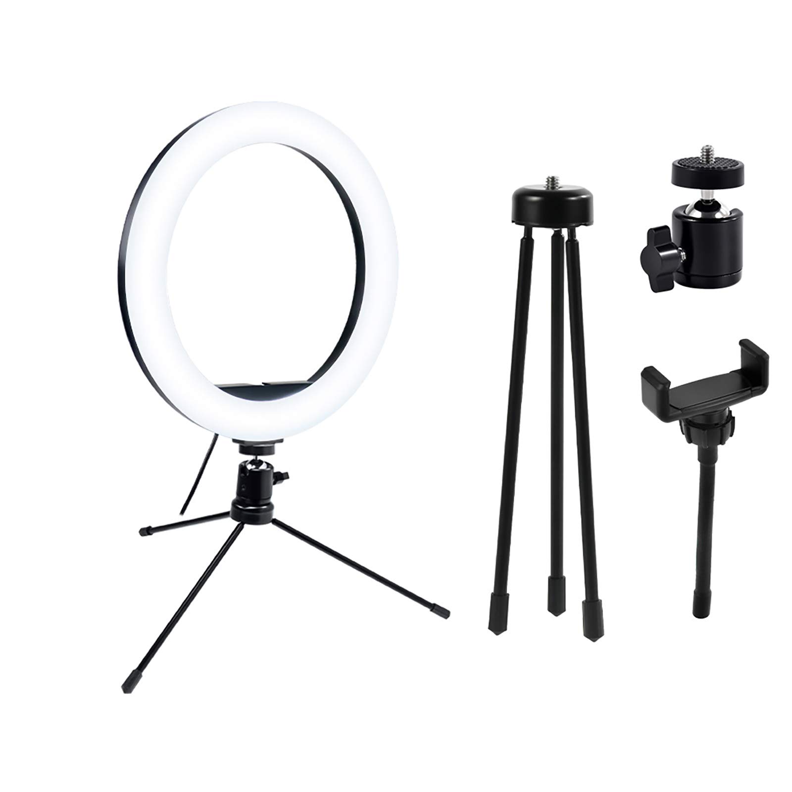 Bureau-ringlamp voor zoomvergaderingen - 10,5 inch computerringlamp met standaard en telefoonhouder voor laptop, videoconferentie, online videogesprek, make-up, video-opname/iPhone-fotoverlichting