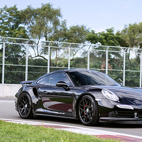 20" HRE Wheels FF01 Flow Form Black Concave Rims Only Set Of 4 Includes Vibe Motorsports License Plate Frames Fits Porsche 997 911 Carrera