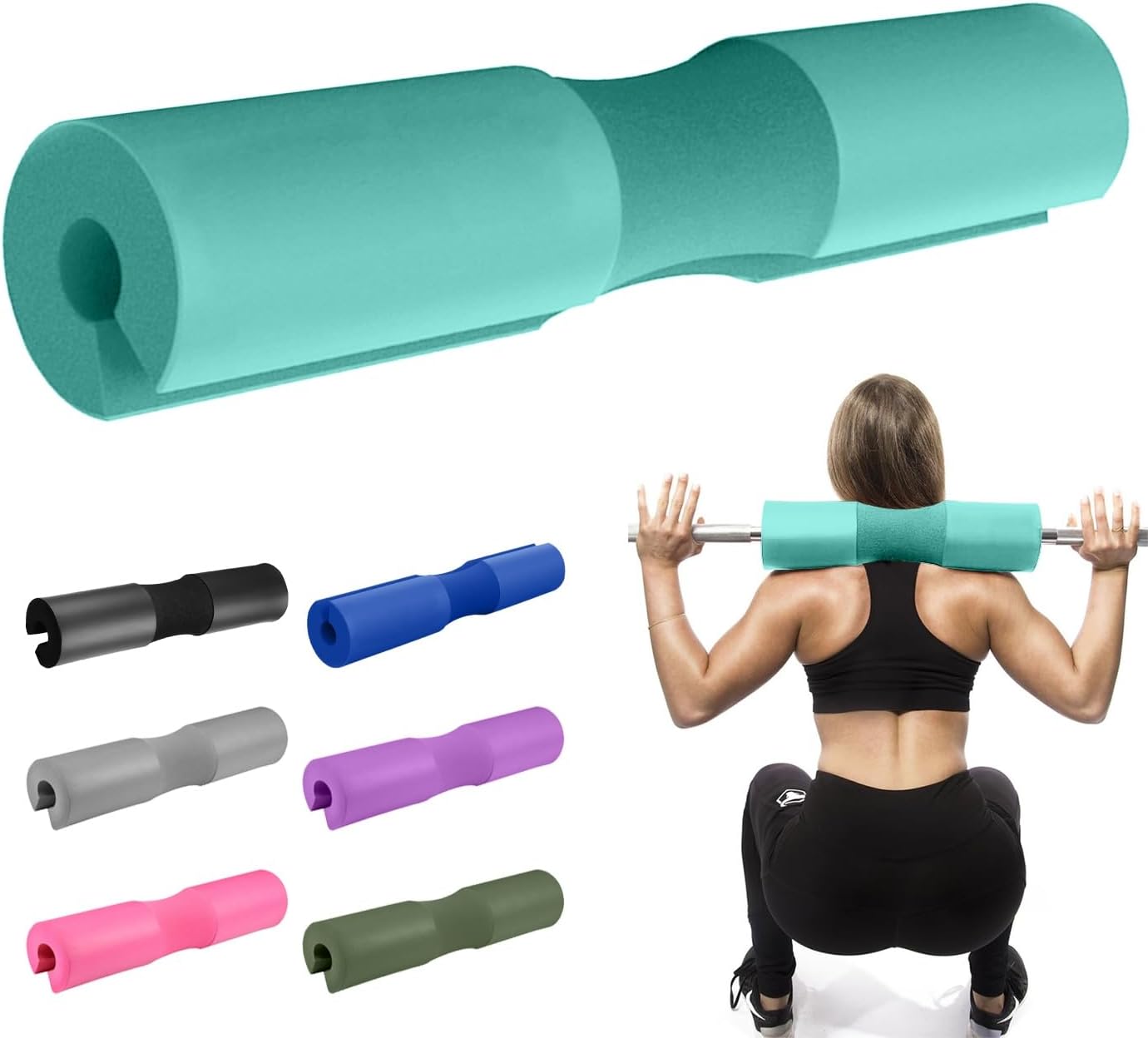 Smilee 43cm Olympic Barbell Pad Waterproof Foam Shoulder Support, Thickened NBR Material for Comfort and Impact Absorption