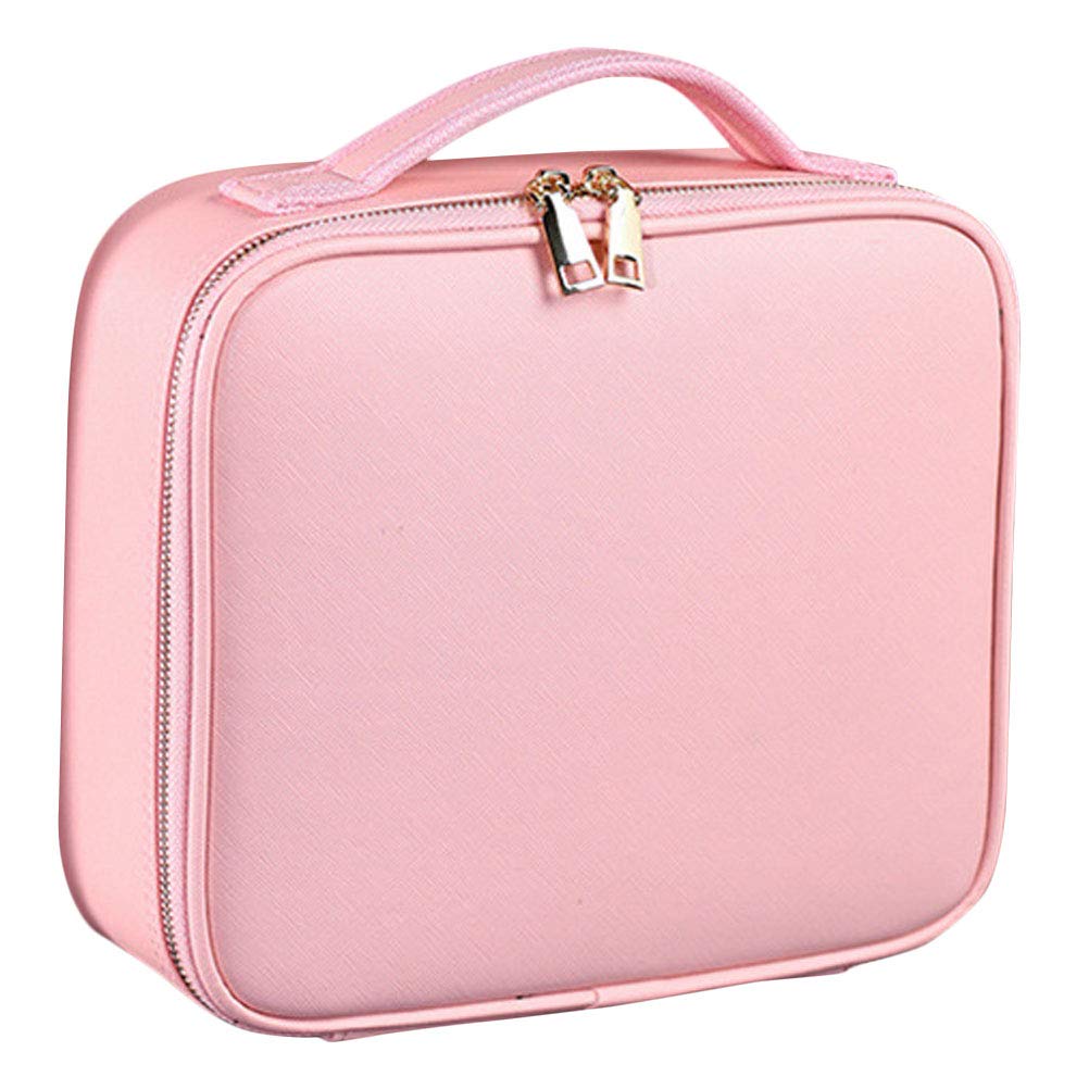 Große Reise Kosmetiktasche aus Pu Leder mit Reißverschluss Rosa