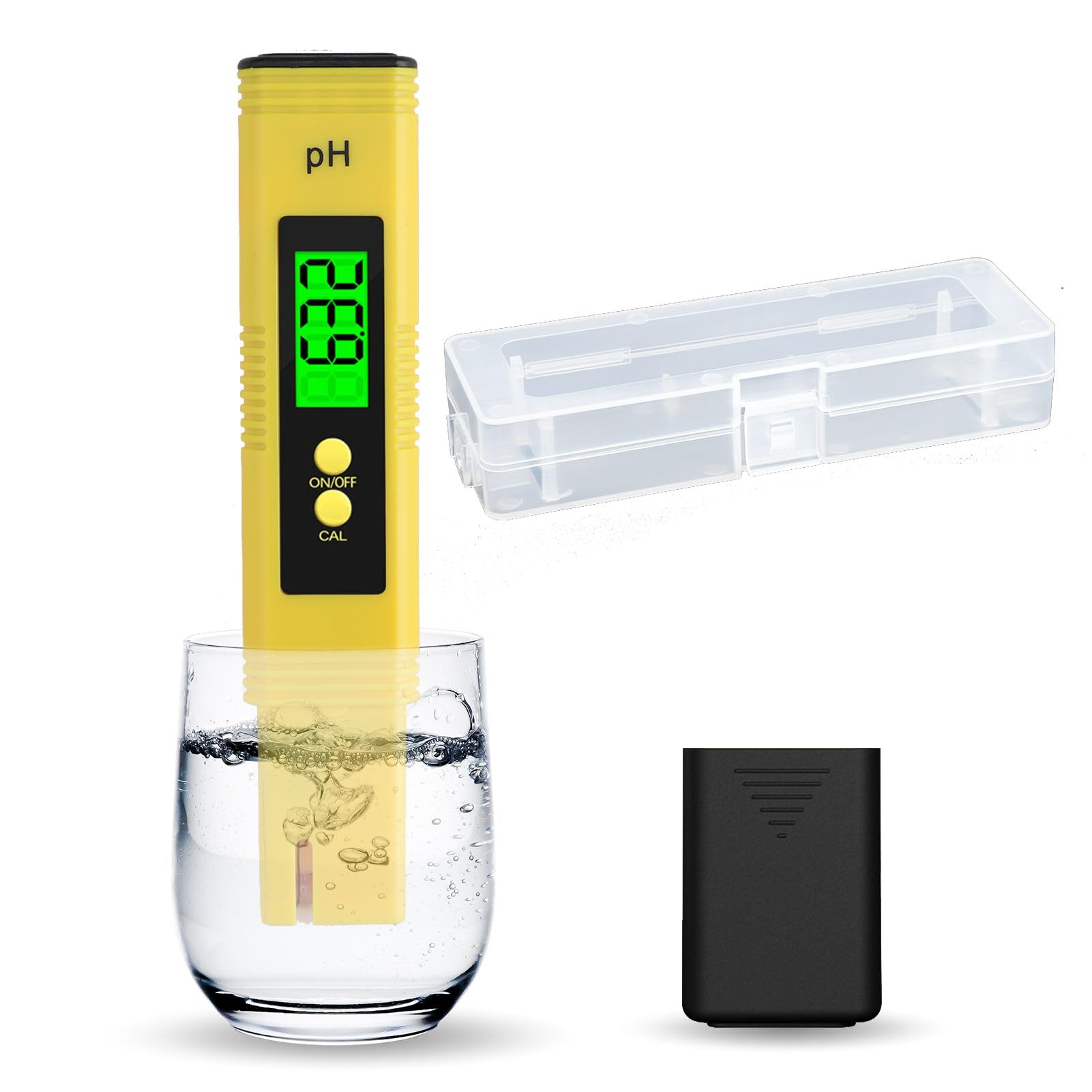 Digital Ph Meter with Backlight, 0.00-14.00 High-Density Test Range Portable Water Quality Testing PH Tester 2% Reading Accuracy Water Testers for Pool Aquariums Hydroponics Household Drinking Water