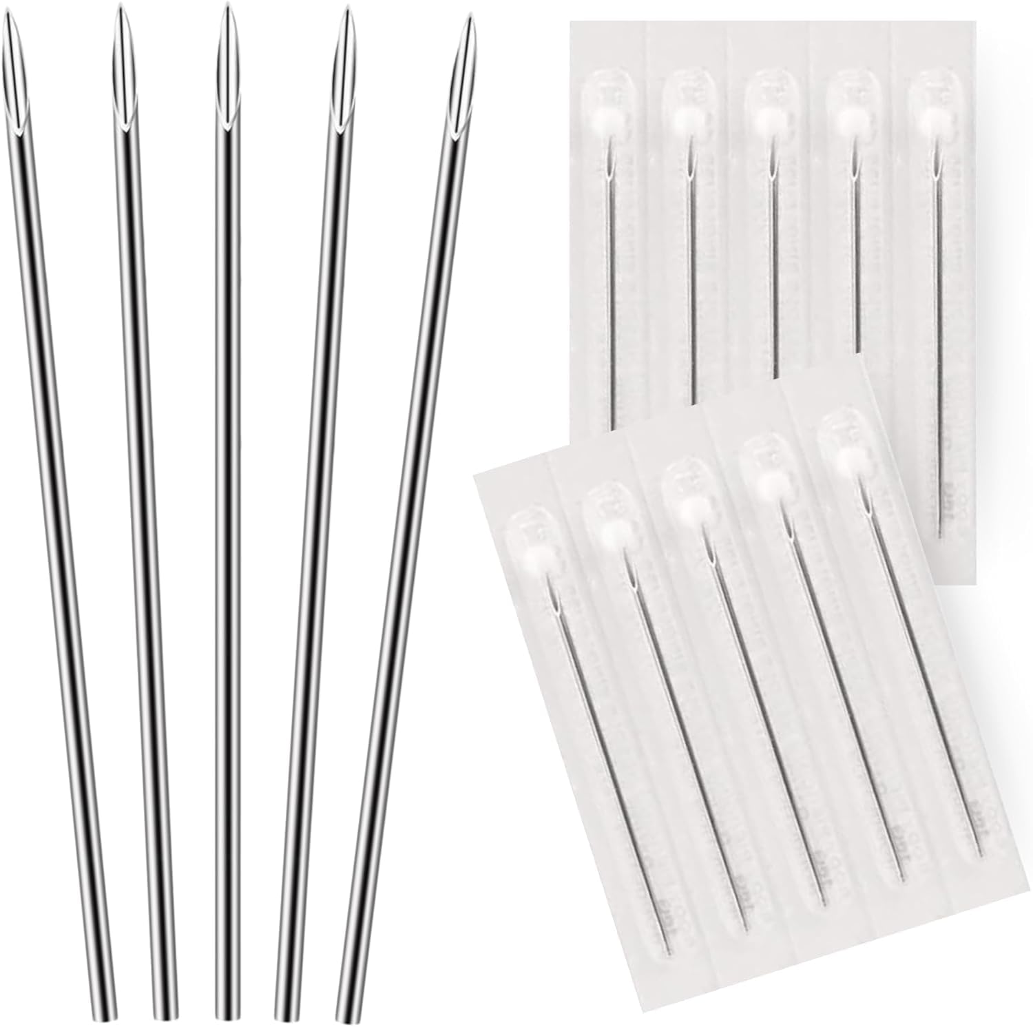 BodyJ4You 10PC Piercing Needles Surgical Steel 14G Ear Nose Belly Tongue Nipple Eyebrow Labret