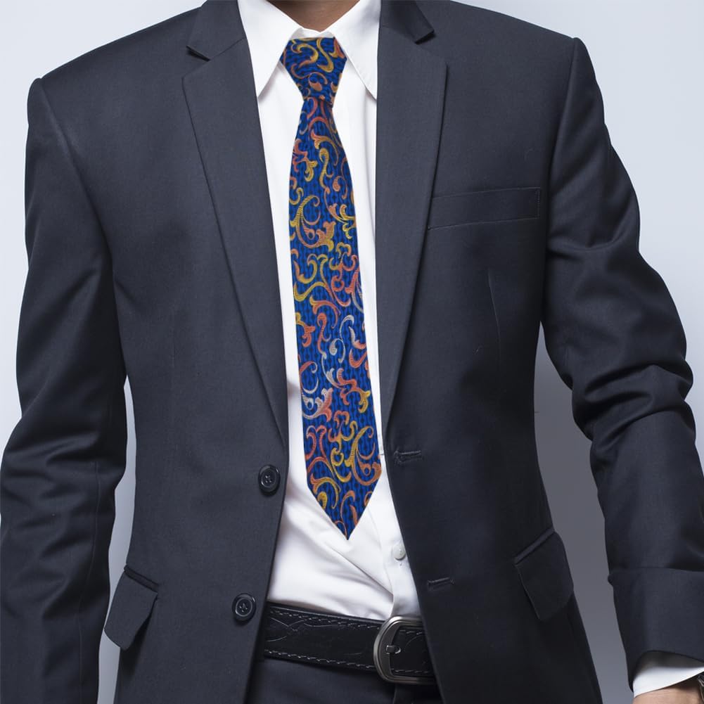 3.35‘’/8.5cm Mens Polyester Paisley Ties, Jacquard Necktie for Men Wedding Formal Business Party