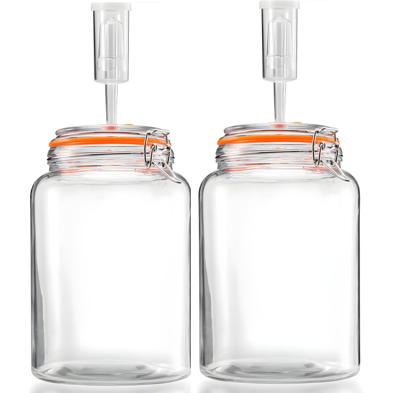 Tsophreniq Of 2 Easy-Use Broad Mouth Glass Jars Perfect for Novice Expert Kimchi Fermenting At Home Glass Fermentation Bottle