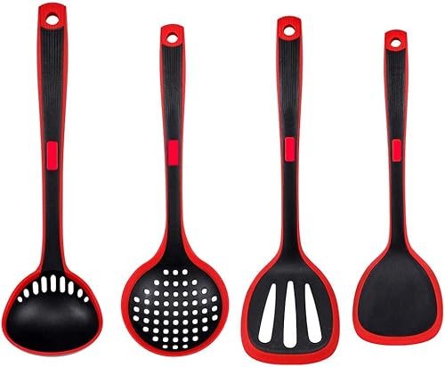 Juego de utensilios de cocina, juego de utensilios de cocina de silicona, espátula, pala de sopa, colador, utensilios de cocina, herramientas de