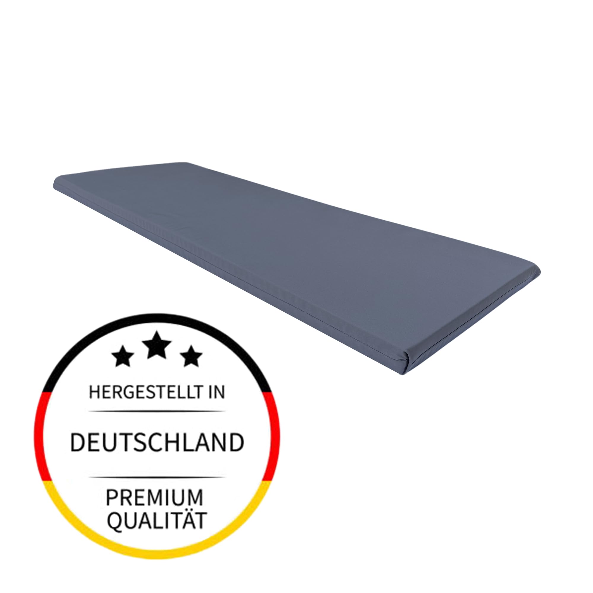 Bankauflage 150 x 50 x 5 cm, Gartenbankauflage mit Reißverschluss, Bankkissen, Oeko-TEX, Dunkelgrau