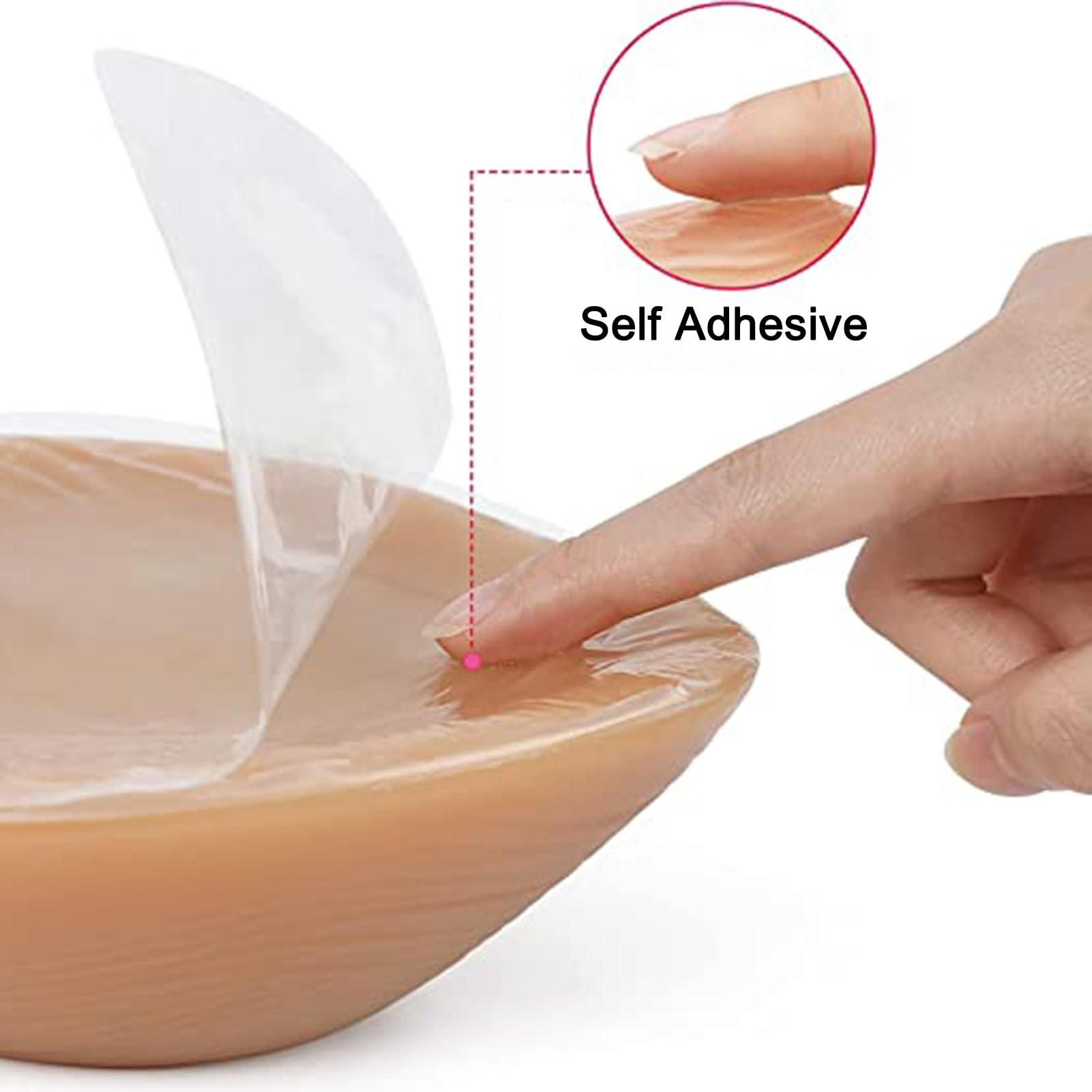 Silikonowe Wkładki Do Biustonosza Dla Kobiet Samoprzylepne Przeznaczone Dla Kobiet Po Mastektomii, Do Cosplayu I Dla Osób Transpłciowych(1200g/pair, Suntan)