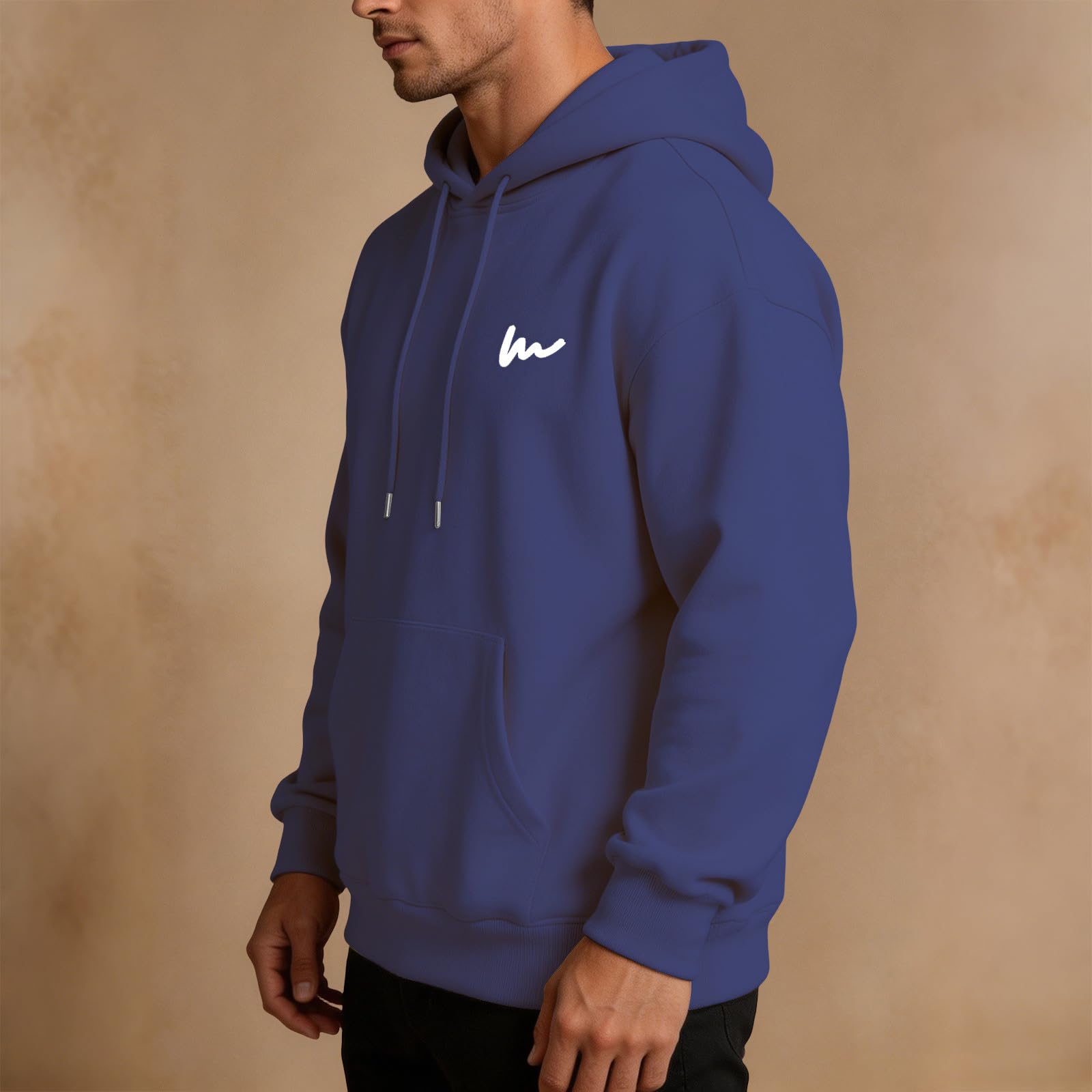 Felpa Uomo con Cappuccio Felpa Regular Fit con Coulisse e Manica Lunga