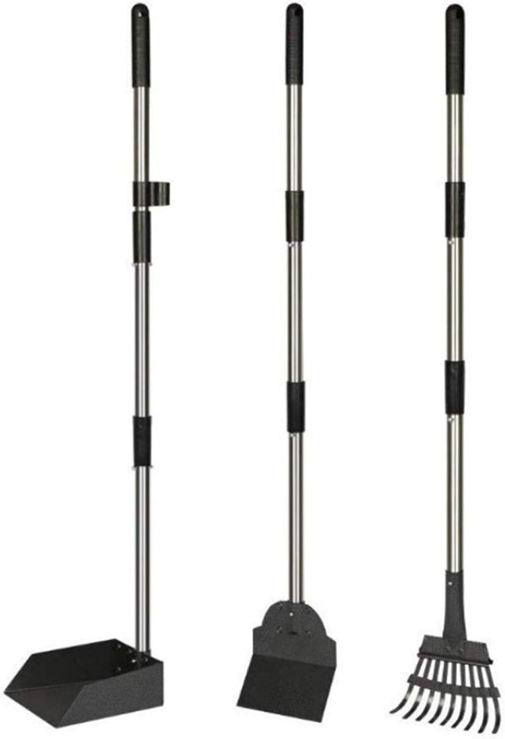 Metal Dog Pooper Scooper Pet Poop Tray And Rake Set, Pet Waste Removal