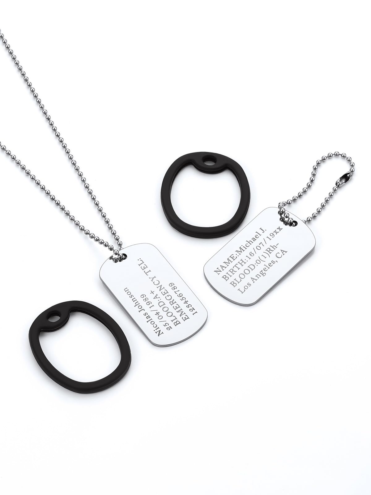 Custom4U Collier Plaque Militaire Personnalisable Homme, Chaîne Militaire Personnalisé, Collier Dog Tag Acier Inoxydable, Bijoux Cadeau pour Lui(Boîte Cadeau)