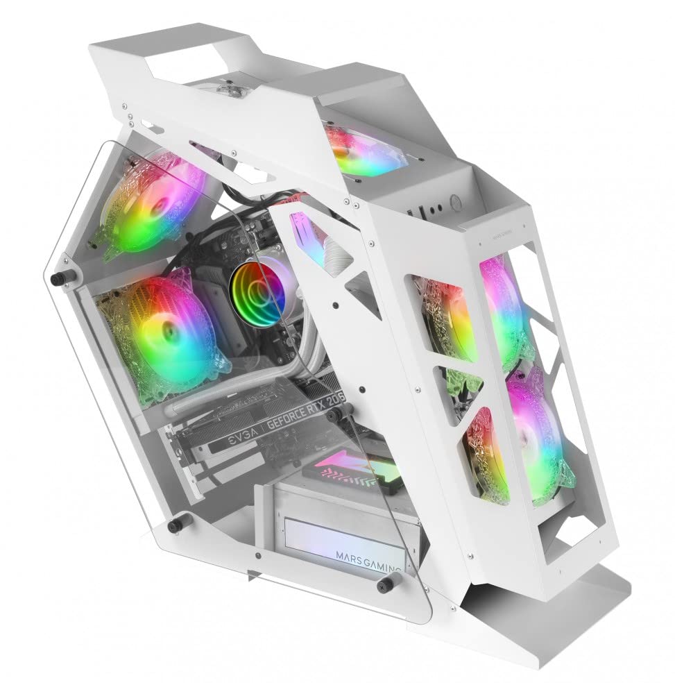 Mars Gaming MC-3TCORELCD Caja Gaming ATX, Pantalla IPS 7,2” Personalizable, Triple Cristal Templado Extraíble, Estructura Doble Cámara Lateral, Soporte de Refrigeración Líquida hasta 360mm, Blanco — view 134