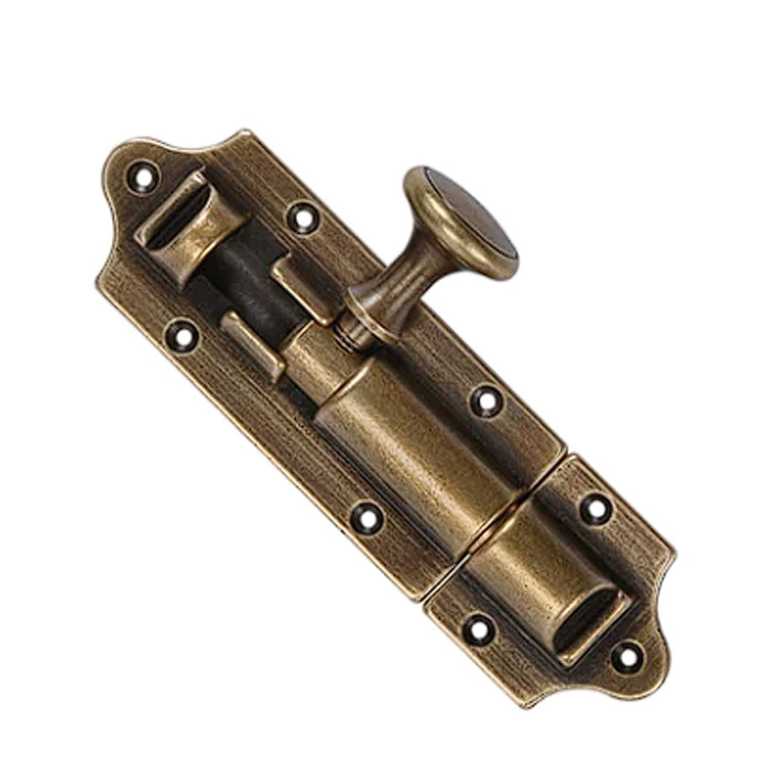 Yuaeb Biao Boutique Shop Uk Bronze Brass Bolt Door Latch, Retro Style Extended Thickened, Antique Chinese Wooden(Bronze)