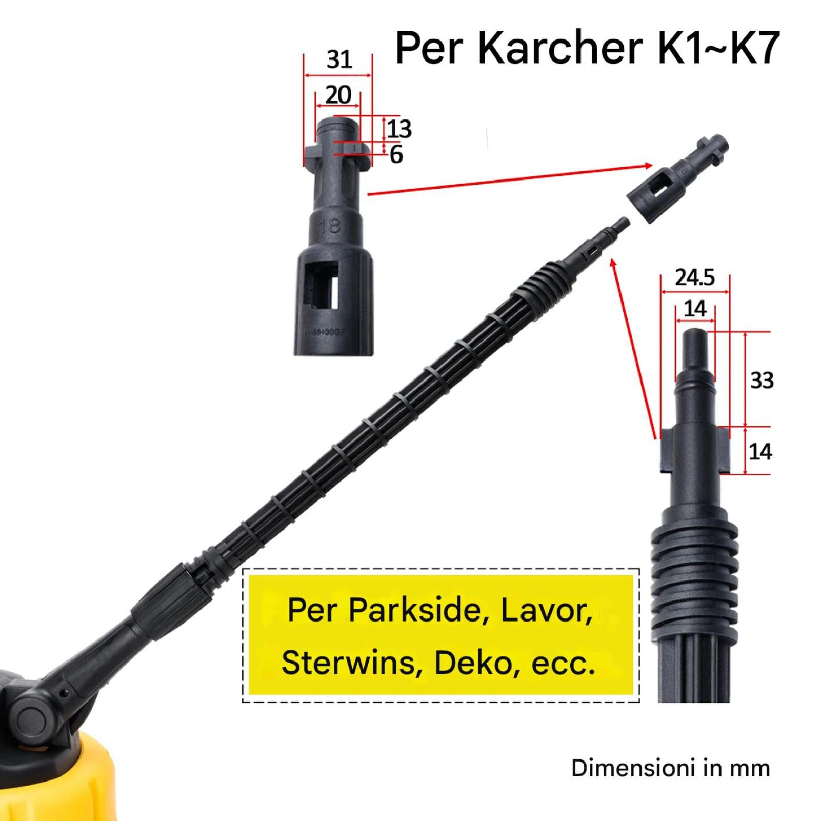 Hidrolimpiadora de superficies - Accesorio de limpieza de superficies con conector, herramienta de limpieza giratoria para en exteriores, equipo de hidrolavado duradero, diseño antisalpicaduras |