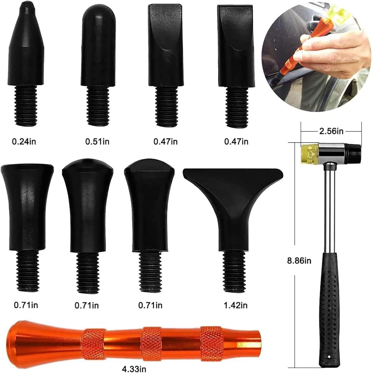 Manelord Auto Dellen Reparatur Ausbeulwerkzeug Set, Car Lackfreies Beulen Reparaturset Dent Puller Kit