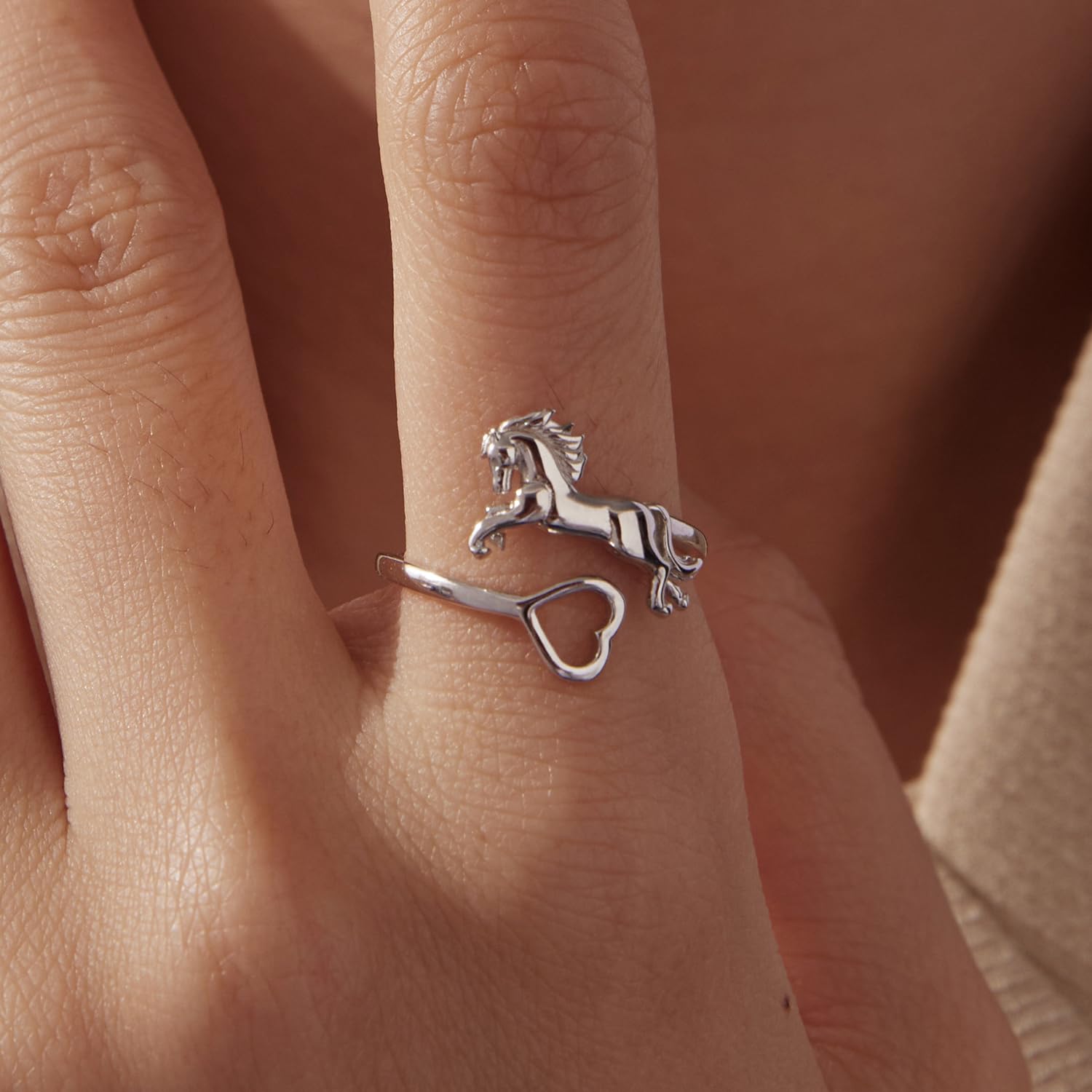 Caballo Anillo Abierto Plata De Ley Ring for Women, Sterling Silver
