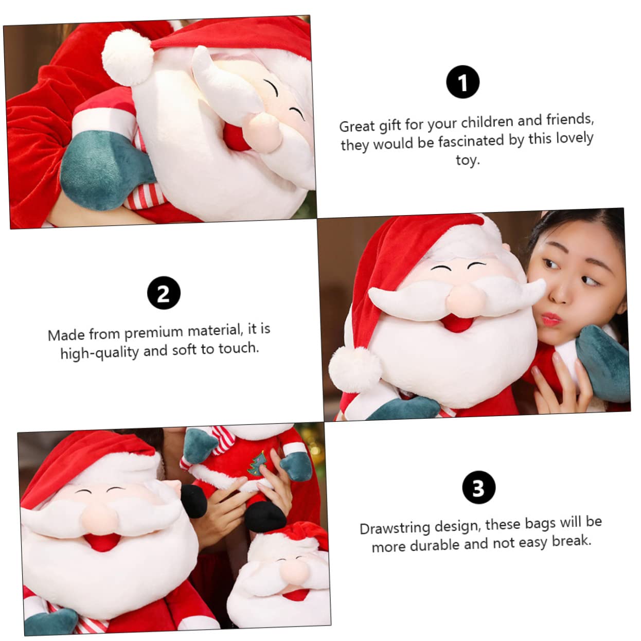 UPKOCH Pupazzo Di Babbo Natale Gigante Peluche Morbido e Confortevole Giocattolo Natalizio Regalo Per Ragazzo Ragazza Ragazza e Festività
