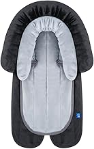 INFANZIA New 2-in-1 Head & Body Supports for Baby Newborn Infants - Extra Soft Car Seat Insert, Cushion Pads for Baby Bouncer, Strollers, Swing, 20x11.8 in, Black
