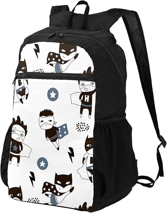 Amazon Co Jp 折りたたみリュック ナップサック かわいい 男の子 ヒーロー バックパック スポーツバックパック ハイキングバッグ 登山便携式バックパック旅行バッグ 収納性 アウトドアバッグ 男女兼用 超軽量 大容量 防水 携帯用 旅行用 防災 通学 通勤 ファッション