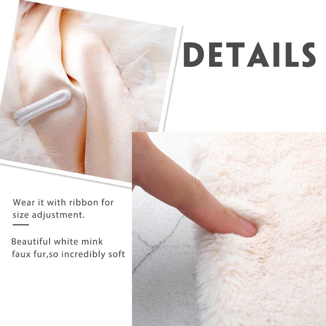 Women's Faux Fur Shawl Wedding Wrap Bridal Stole Scarf Cape for Bride and Bridesmaids - Image 5