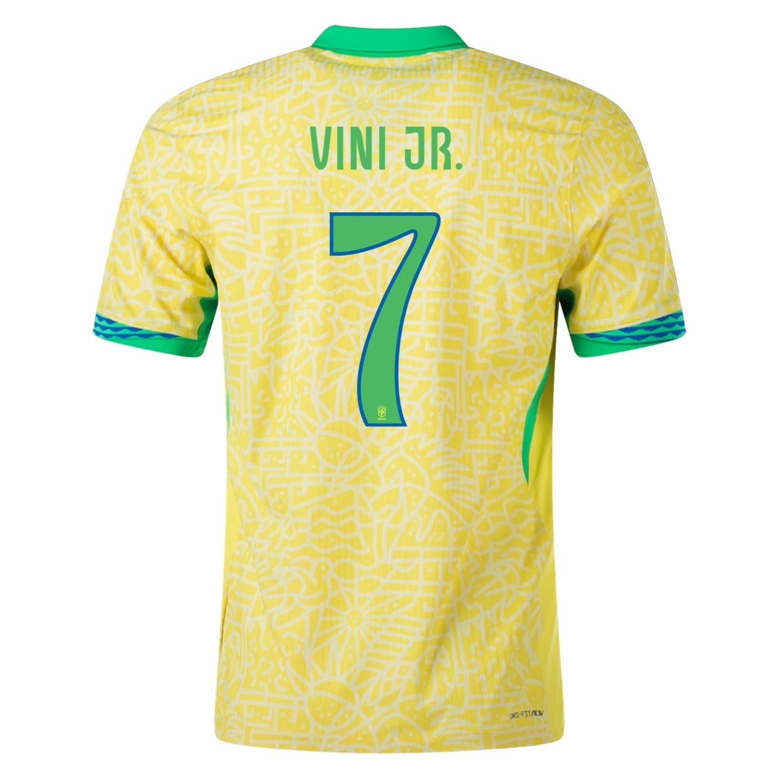 Pro Soccer Specialists Vini Jr #7 Brazil Home Jersey 2024 (US, Alpha, X-Large, Regular, Regular, Yellow)