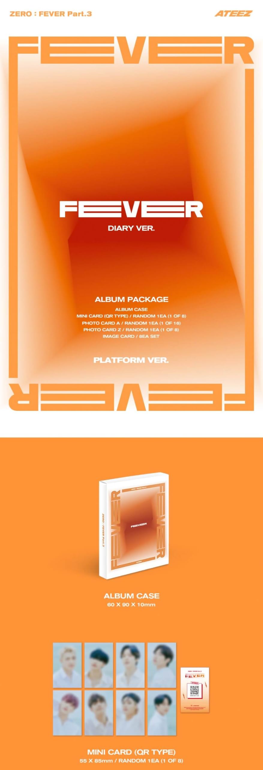 ATEEZ ZERO : FEVER Part.3 Album [A+Z+DIARY 3 Platform ver. Full Album Set]+Pre Order Benefits+BolsVos Exclusive K-POP Inspired Digital Merches