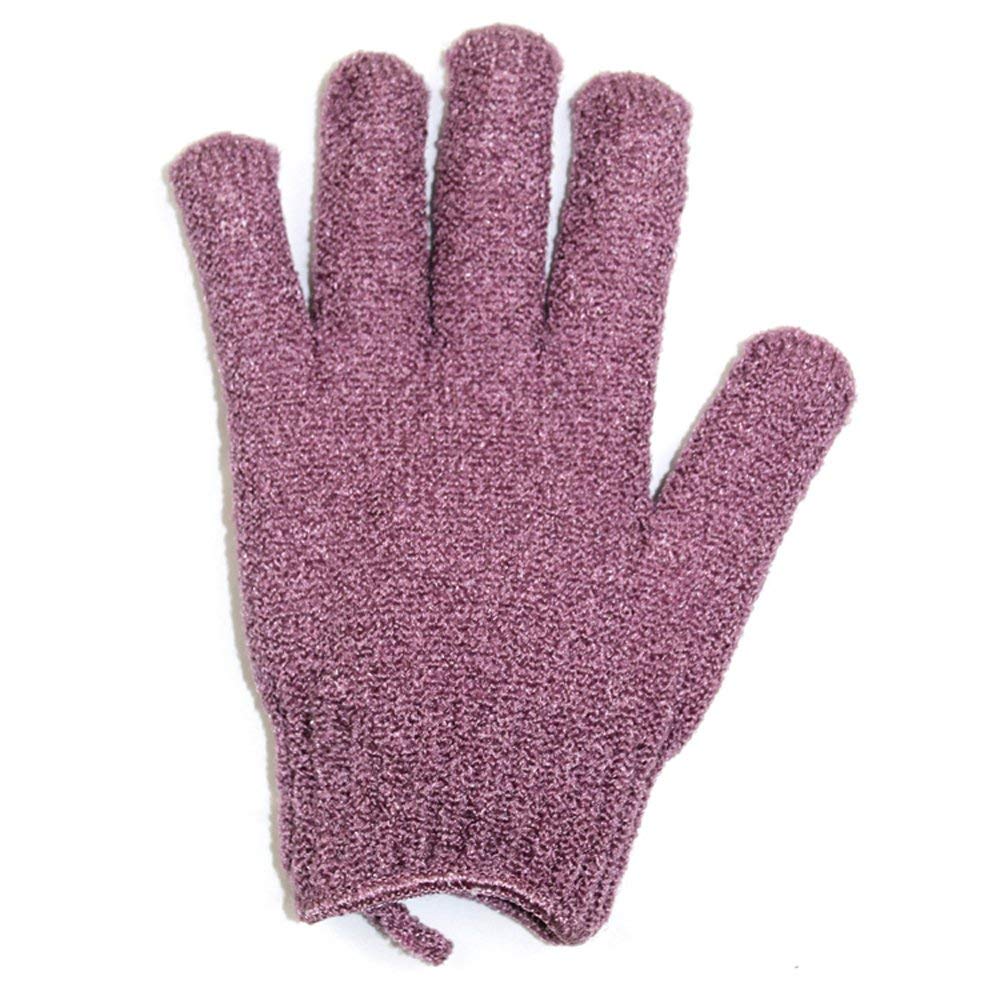 Guantes exfoliantes de lufa de baño, guantes de lavado corporal, guantes de masaje de piel, toalla de esponja de limpieza profunda, cepillo de piel muerta, spa de lujo, pesado con cordón, 2 pares