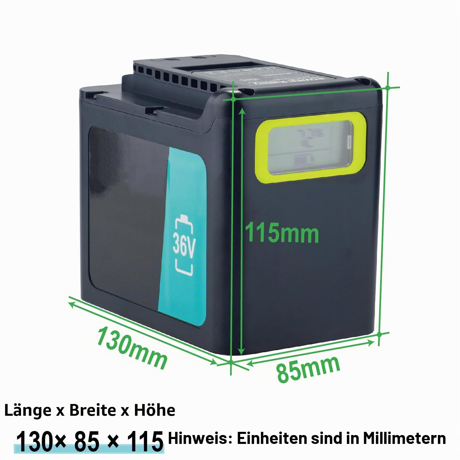36V Ersatz für Kärcher Akku Geräte der für Kärcher Akkuplattform nutzen Unkrautentferner Rasenmäher Rasentrimmer Fasspumpe usw (36V 5Ah)