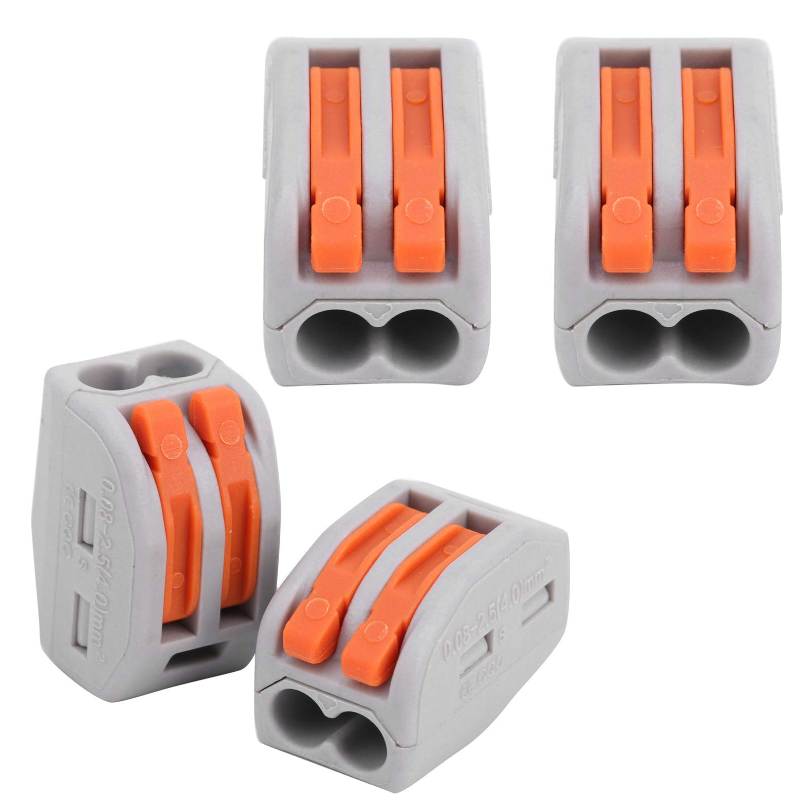 VOBOR 100Pcs Connettore per cablaggio a spinta Morsettiere di linea a connessione rapida Connettori per cavi per dispositivi paralleli(PCT-212)