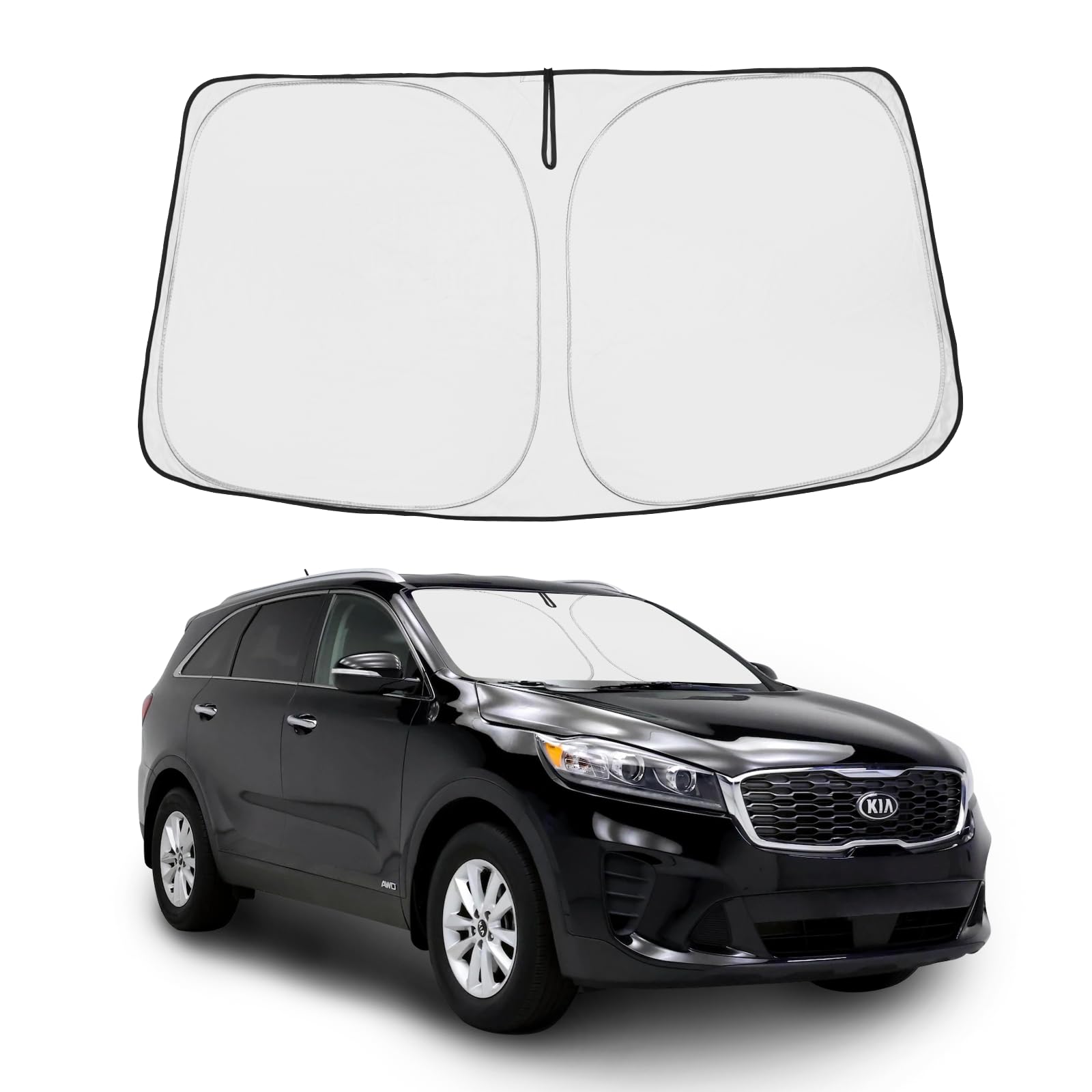 Proadsy 2025 Upgrade Windshield Sun Shade Custom Fit Kia Sorento 2015-2020 4-Layer Foldable Front Sunshade Protector Sun Visor Blocks UV Rays Keep Car Cooler AccessoriesClimatePartner certified