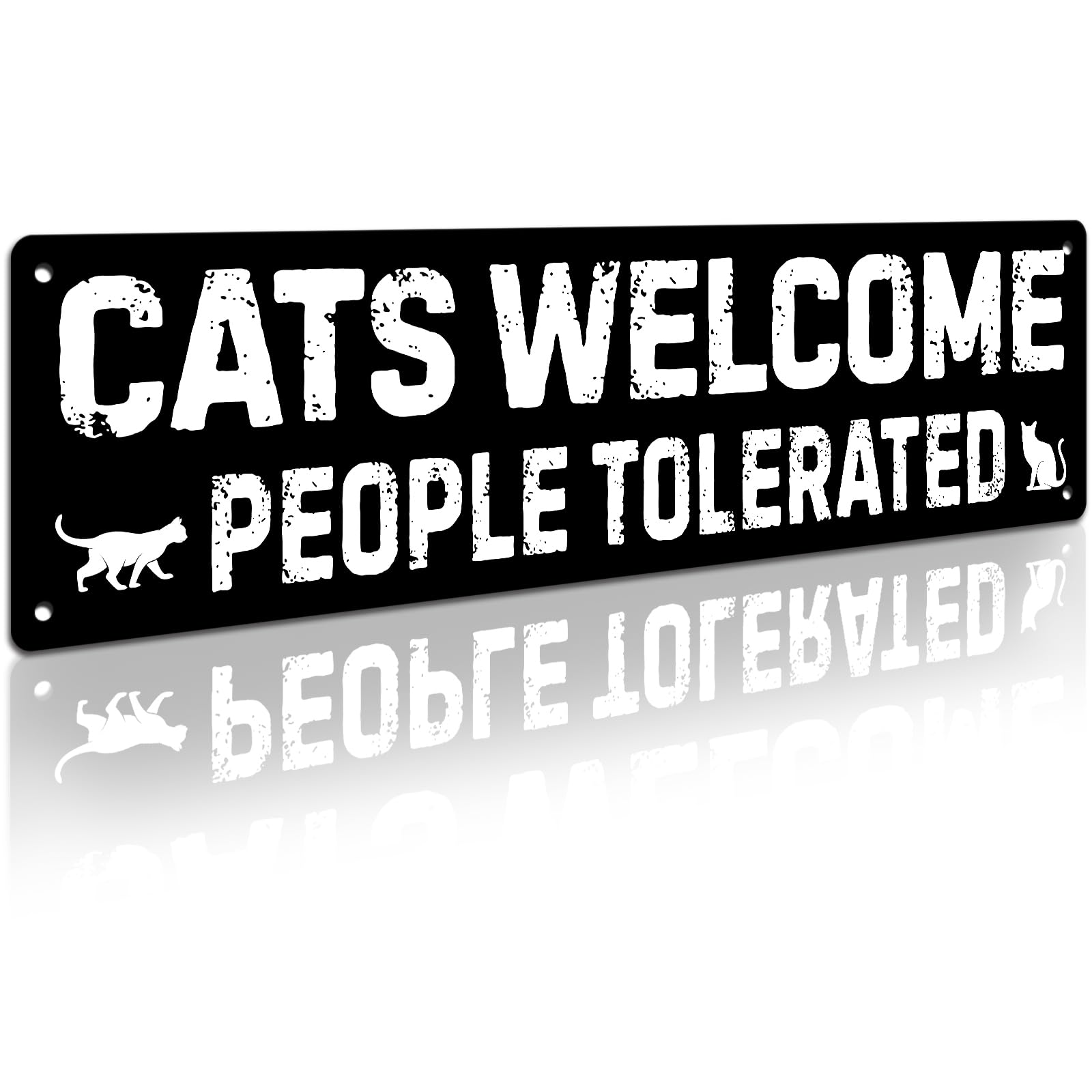 Black Cat Gifts for Women People Who Love Cats Funny Wall Gothic Halloween Decor for Home, Cute Christmas Rustic Vintage Tin Sign for Orange Siamese