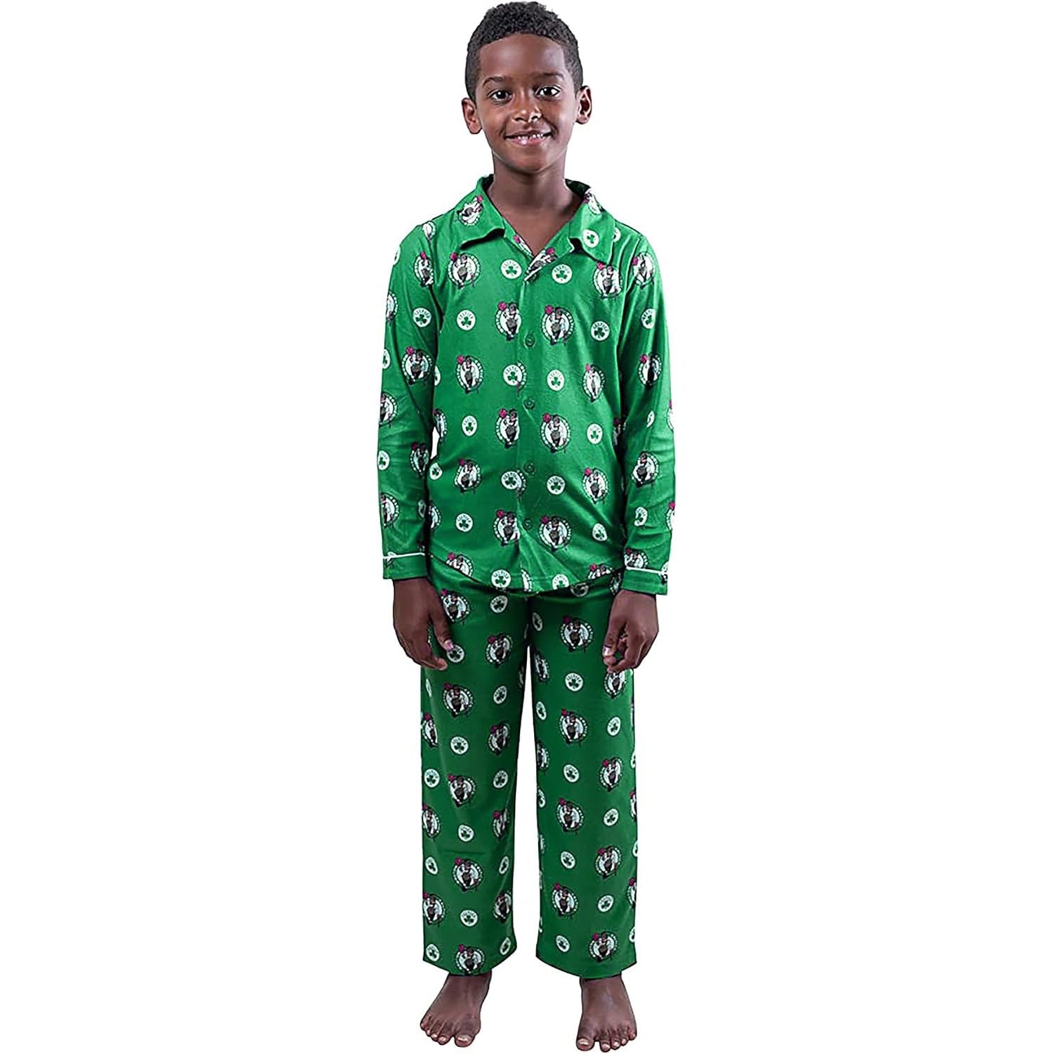 Unk Nba Pigiama 2 Pezzi Pigiami Pigiamini Flanella Set Kelly Green, 10-12-image