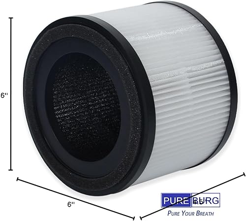 Miniatura 7 de PUREBURG Filtro de repuesto compatible con MOOKA AP-S0610L purificador de aire, paquete de 2 unidades H13 HEPA de 3 etapas de filtración de carbón