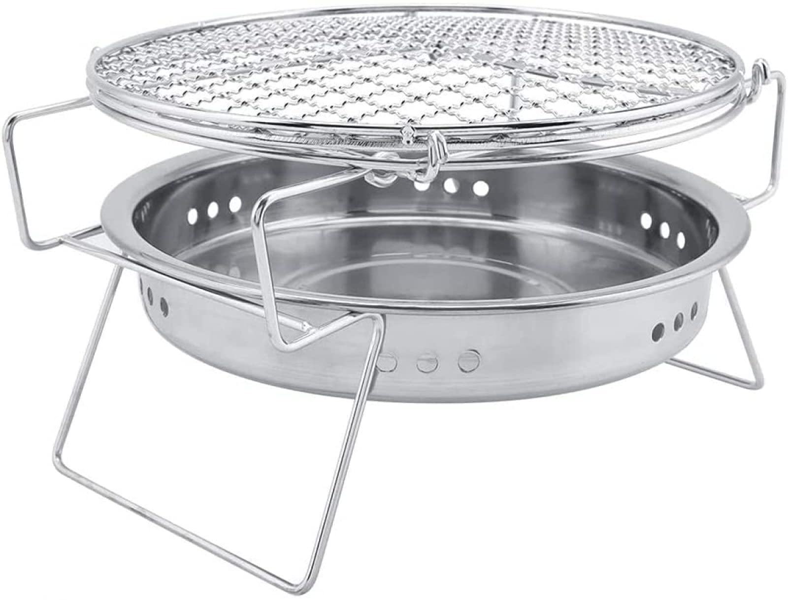 Griglia per Barbecue a Carbone Multifunzionale, Griglia per Barbecue Coreana per Uso Domestico, Fornello da Campeggio Portatile, Griglia affumicatrice da Tavolo, Acciaio Inox