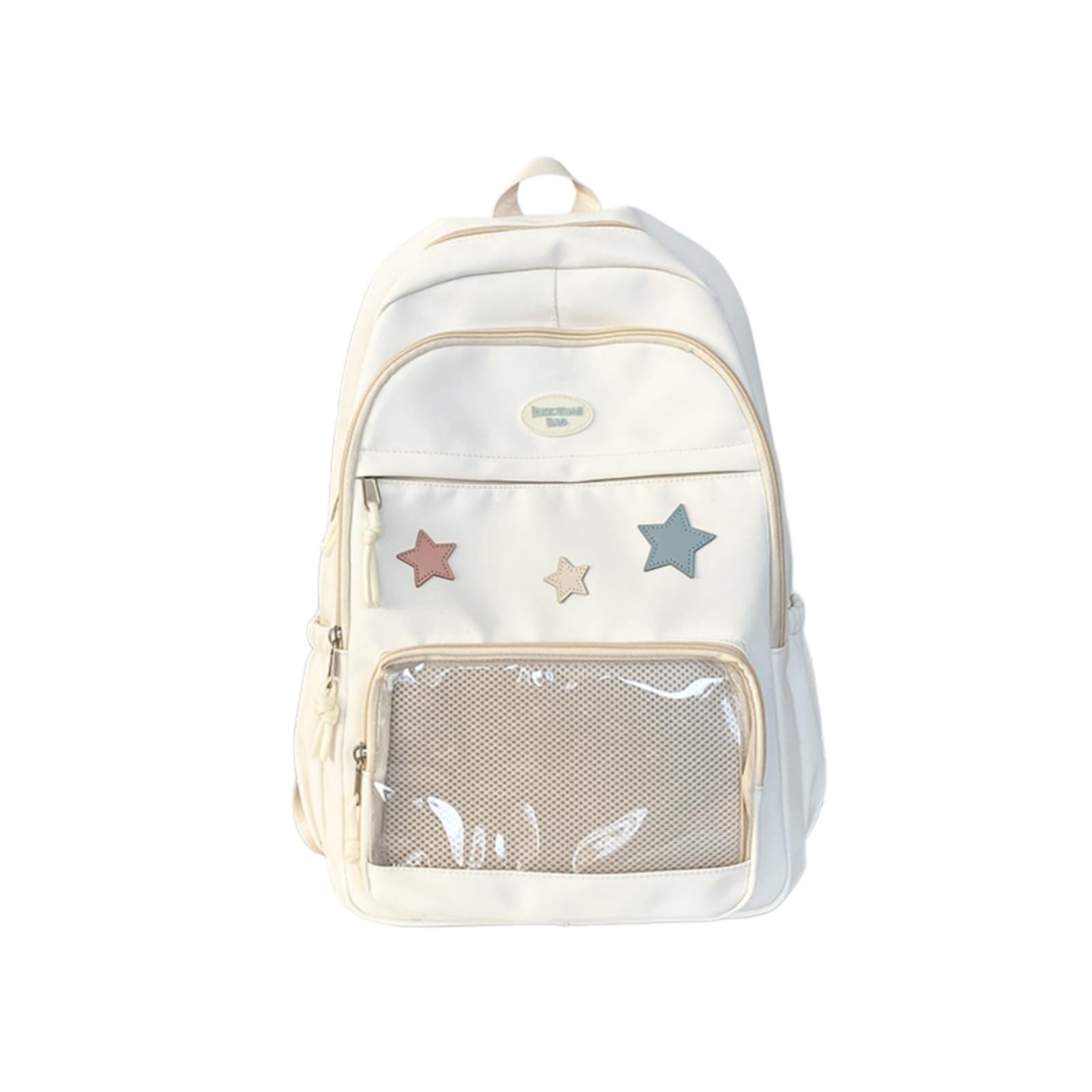 Mochila escolar Zaino Trasparente Kawaii Star, Borsa Scolastica di Grande capacità Preppy Studentesco Casual per Ragazze Uscita Giornaliera