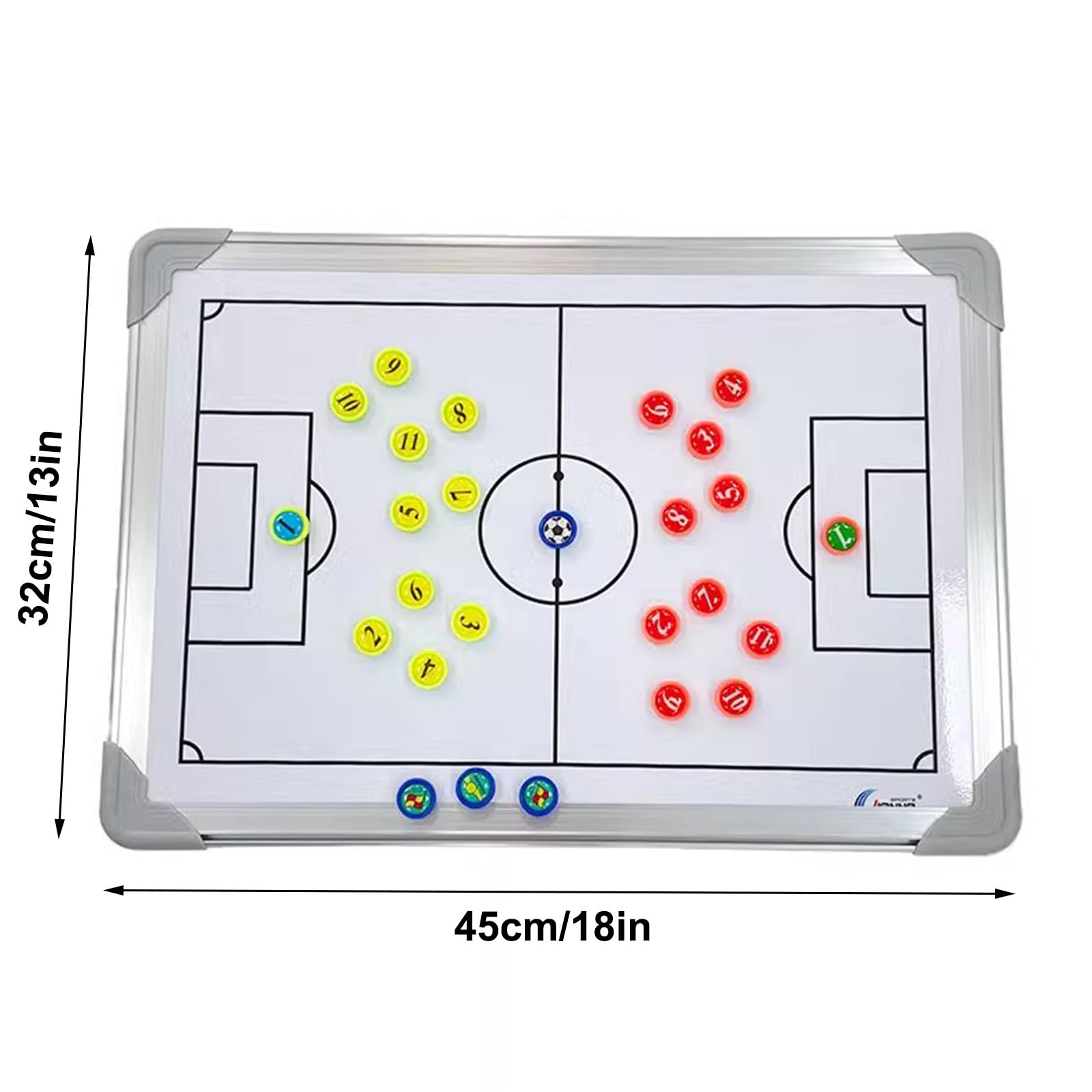 Lavagna Calcio Allenatore con Penna Magneti, Lavagna Magnetica per Allenamento e Analisi dei Giochi, Lavagna Tattica Calcio, Lavagna Calcio Allenatore di Board, con Pennarello, Gomma