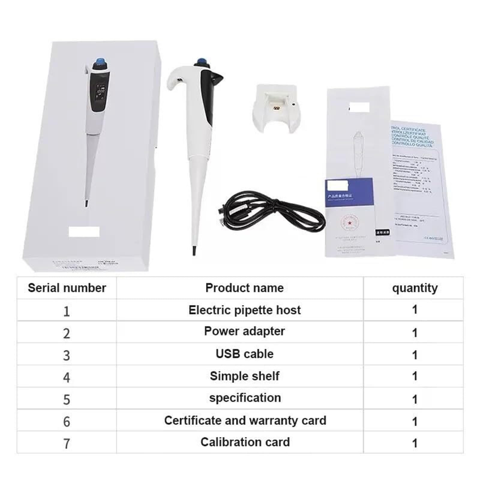 Pipetta elettronica, Pipetta, Capacità Automatica Elettronica A Canale Singolo Programmabile Da 0,5~1000 Microlitri,Dispositivo pipetta portatile