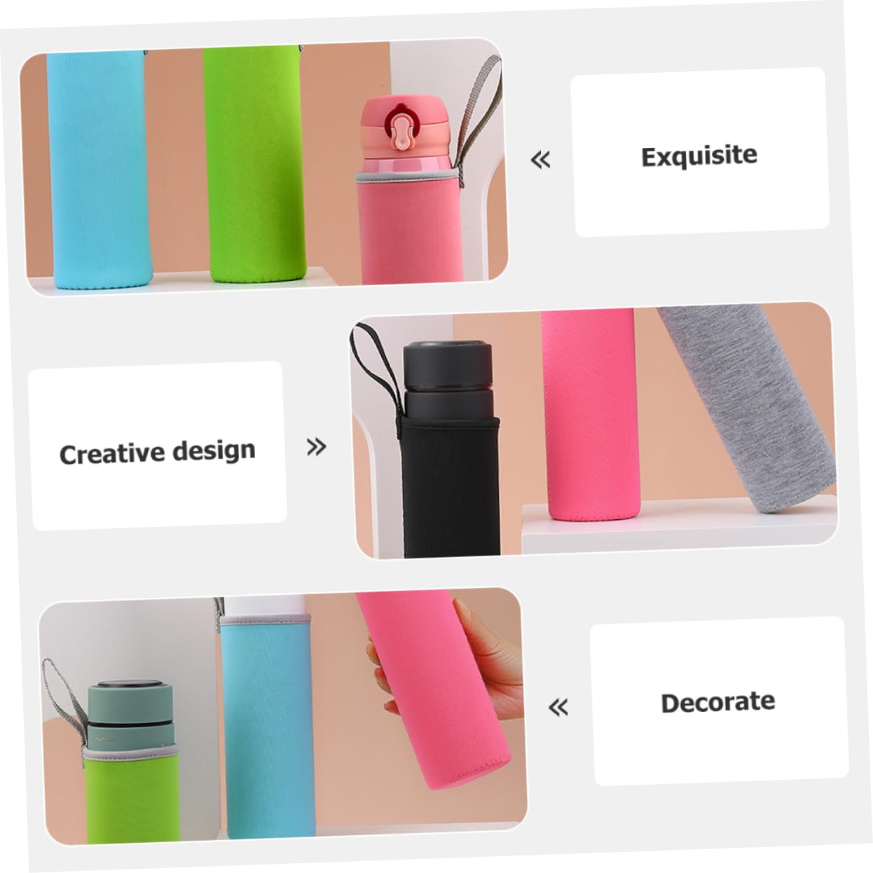 ULTECHNOVO 35 Piezas Fundas Aislantes para Botella y Taza Protector Antideslizante y Térmico Compatible para Botella Térmica y Vaso