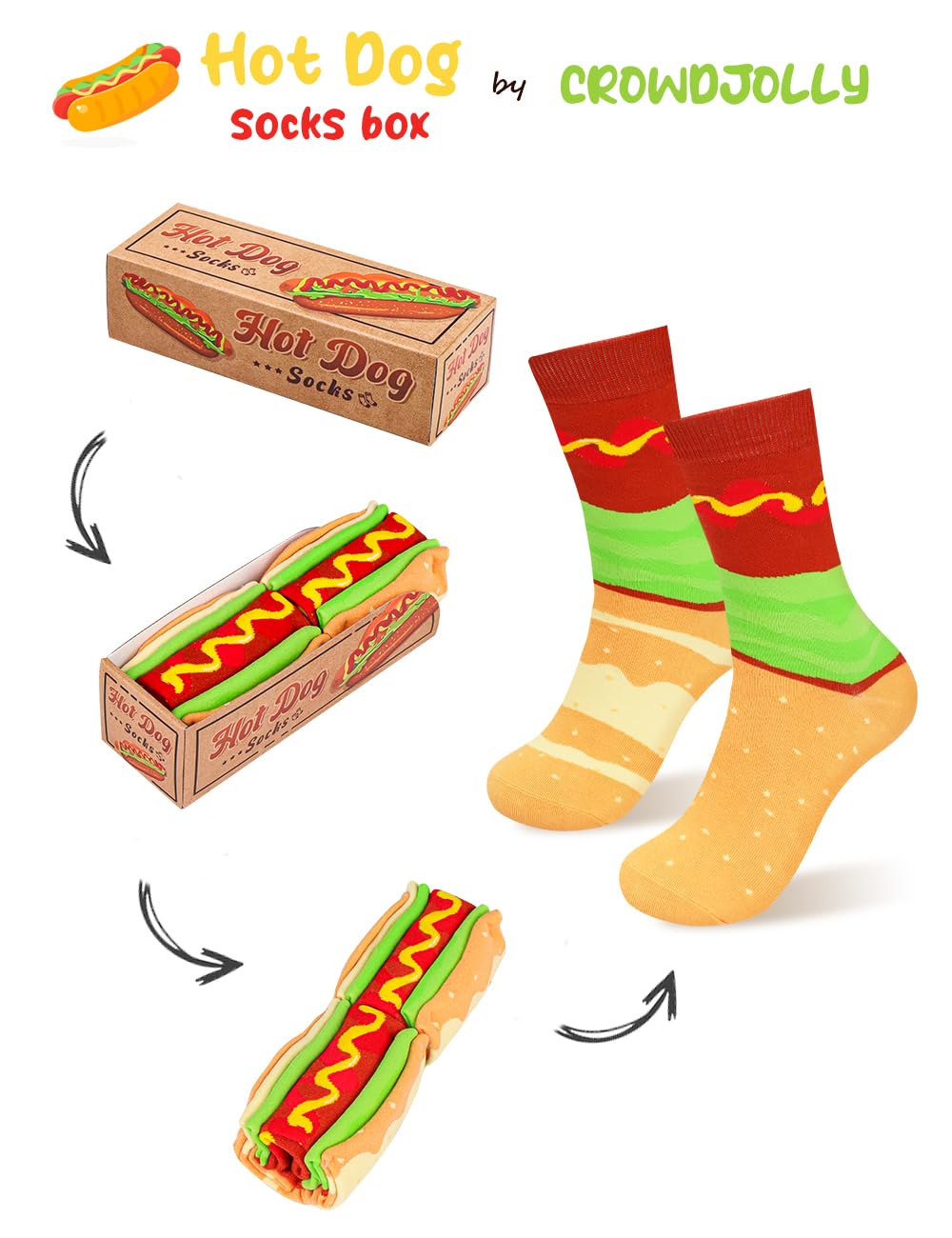 Lustige Sushi-Burger-Socken Box, verrückte Socken für Männer, Teenager, Jungen, Vater, Geburtstag, Weihnachten, Strumpffüller, Gag Geschenke