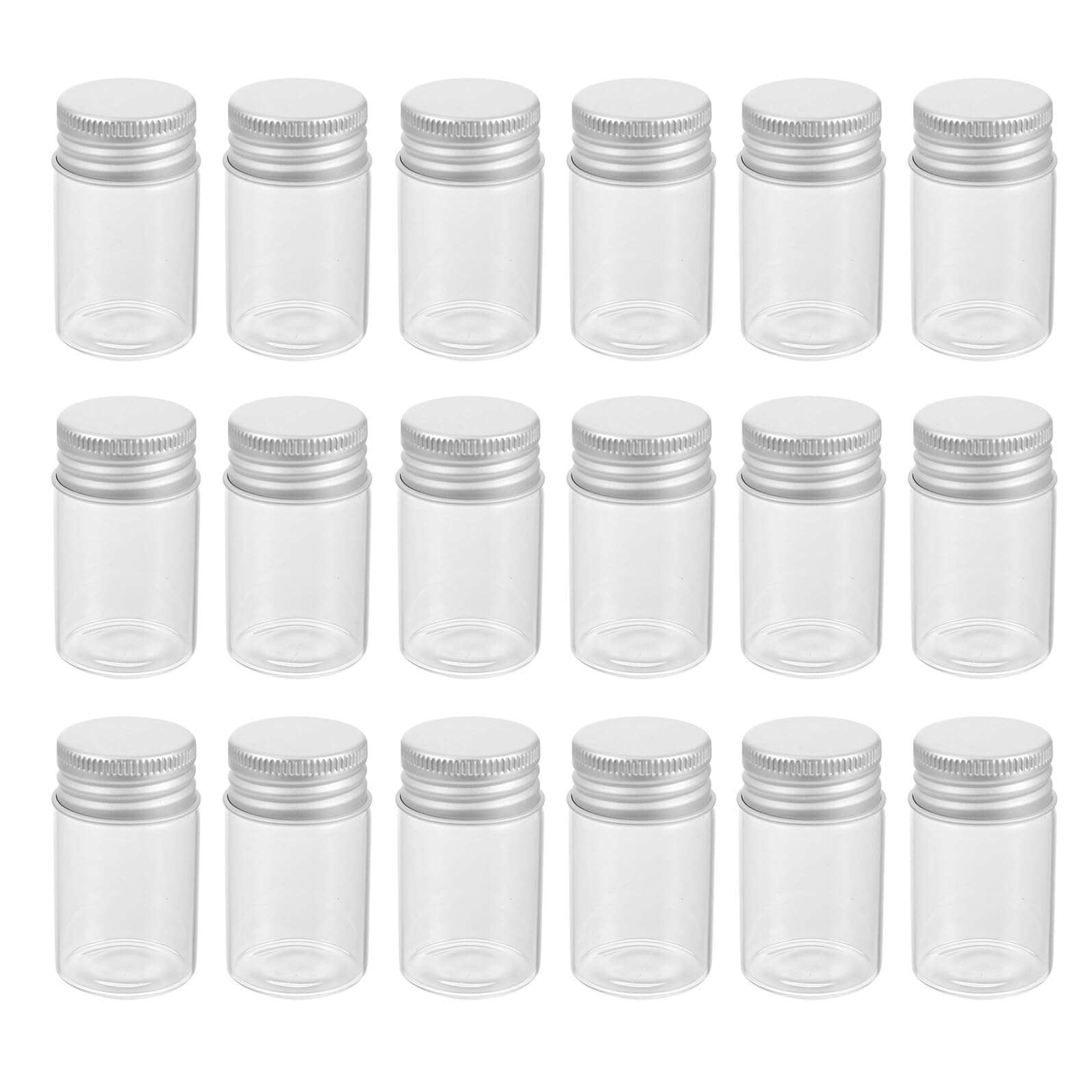 Cabilock 50 Botellas de Vidrio Transparente con Tapa, Vial de Muestra Ligero de 20ml, Fácil de Transportar para Laboratorio y Almacenamiento Seguro