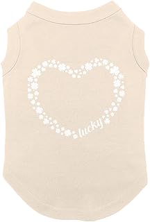 Lucky Heart of Clovers - Shamrocks Dog Shirt (Natural, Large)