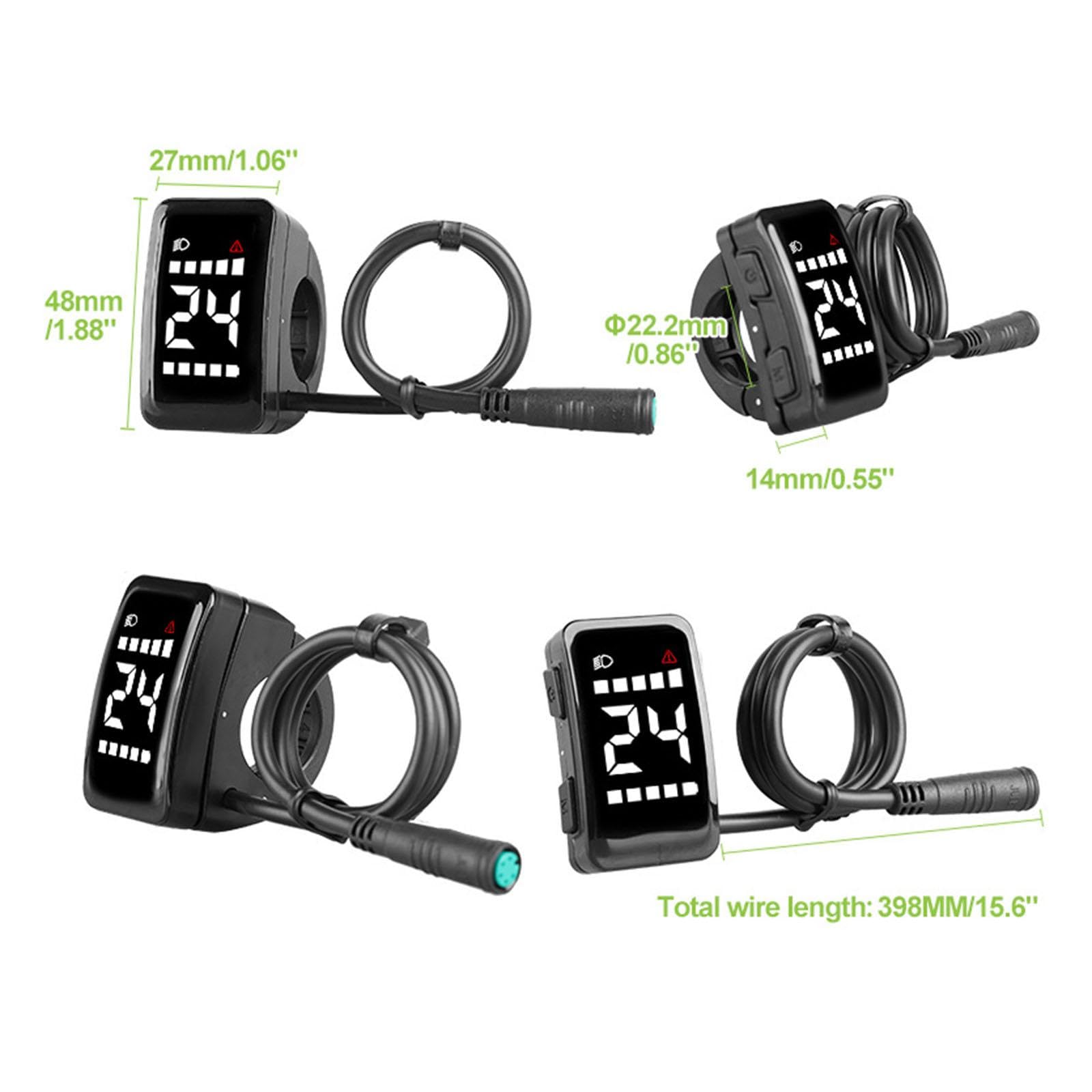 QSTDGVPW Electric Bike Display Bike Computer Indicator 36V 48V Mini Display Panel for Electric Bicycle Cycling Accessories Parts