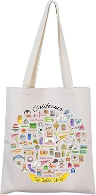 MNIGIU California Tote Bag California Souvenir Gift California Travel Bag California Welcome Gift (California Tote)