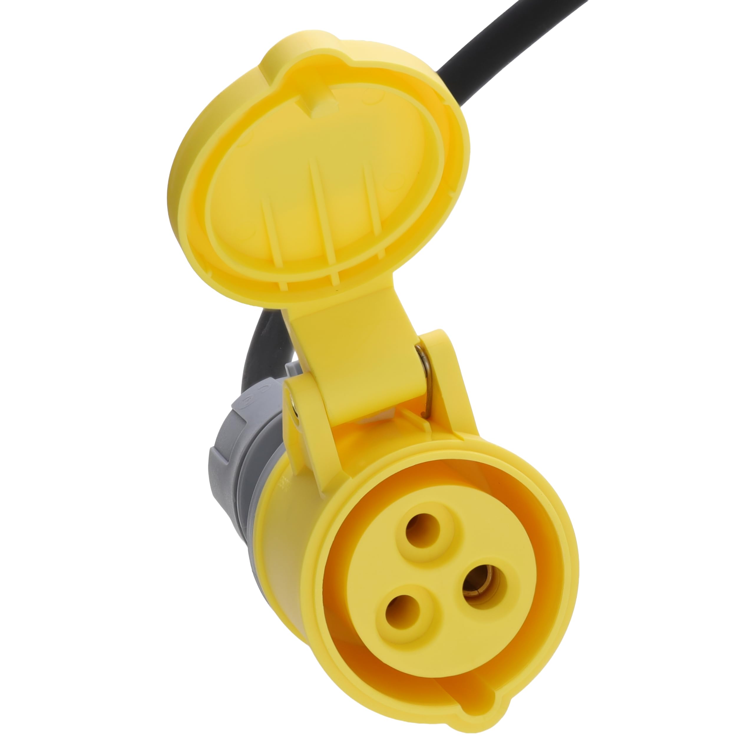 kenable Cable de Extensión Eléctrica Industrial 110V 16A Commando con Conectores IP44 H07RN-F Goma 2,5mm² Negro 5 m [5 metros/5m]