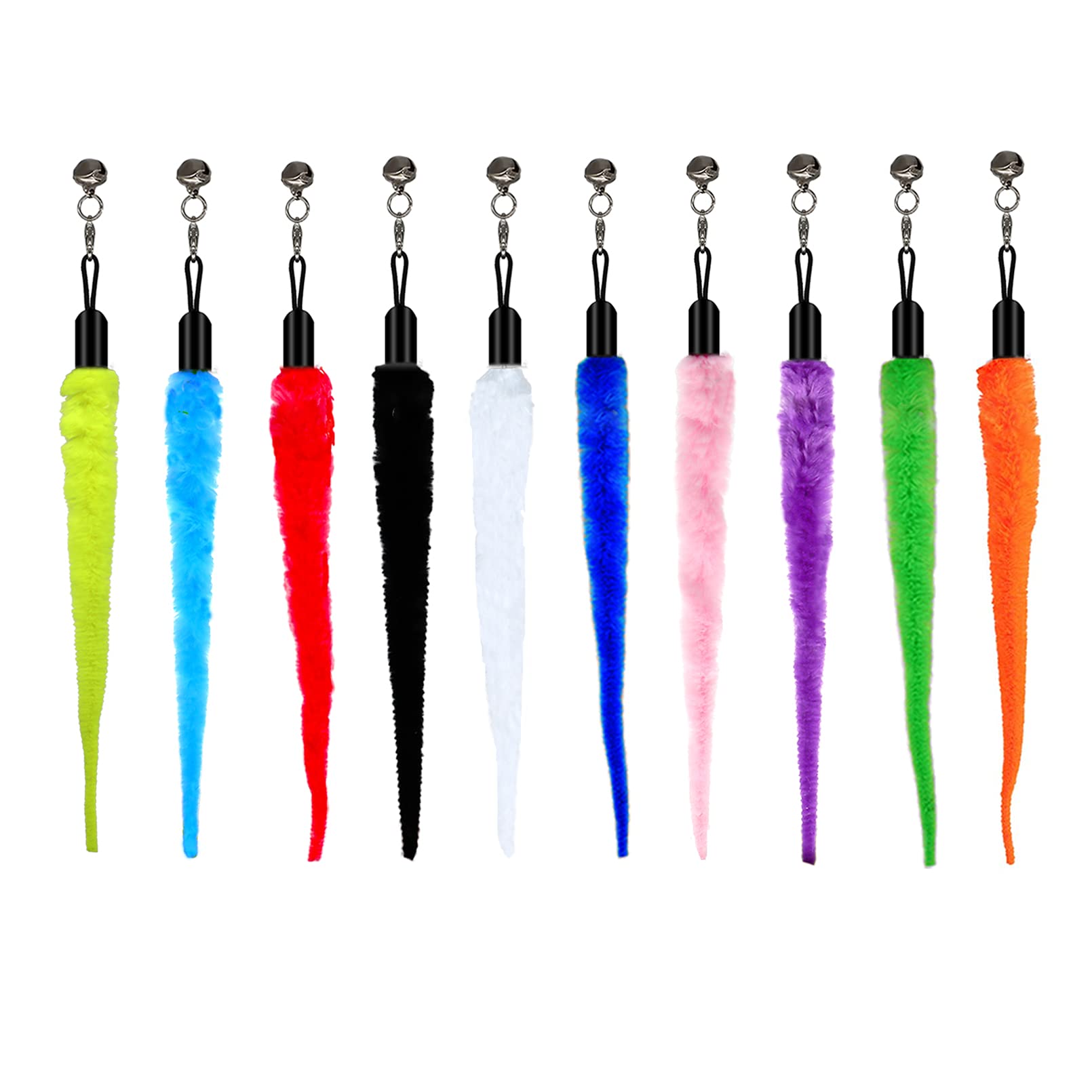 Cat Worm Toys, (10 Packs) Interactive Cat Wand Replacement, Wand Refill Attachments for Indoor and Ourdoor Cats